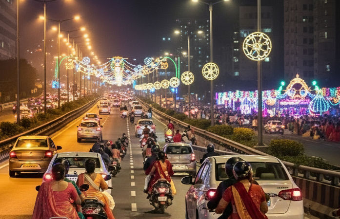 અમદાવાદમાં એસ.જી. હાઈવે પર રાતે 2 વાગ્યા સુધી ભારે વાહનો પર પ્રતિબંધ, નવરાત્રિ માટે તંત્રનો મહત્ત્વનો નિર્ણય 1 - image