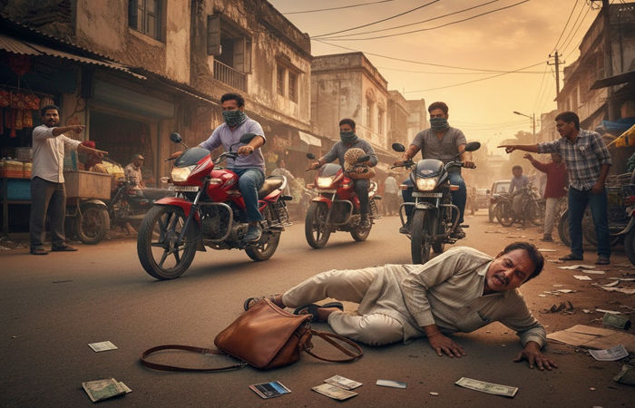 વડોદરાના જુના પાદરા રોડ પર વેપારીનું 1.5 લાખની રોકડનું પર્સ લૂંટી ત્રણ ગઠીયા ફરાર, વેપારી ફંગોળાયા 1 - image