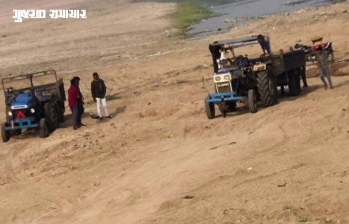 છોટાઉદેપુરમાં નગરપાલિકાના વોટર વર્કસ પાસે ગેરકાયદે રેતી ખનનથી પાણીના સ્તર ઘટ્યા, નગરજનો તરસ્યા 2 - image