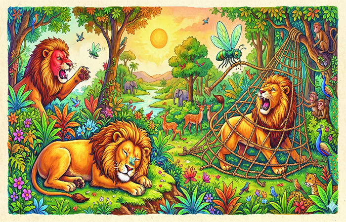 જંગલનો રાજા સિંહ અને નાની અમથી માખી