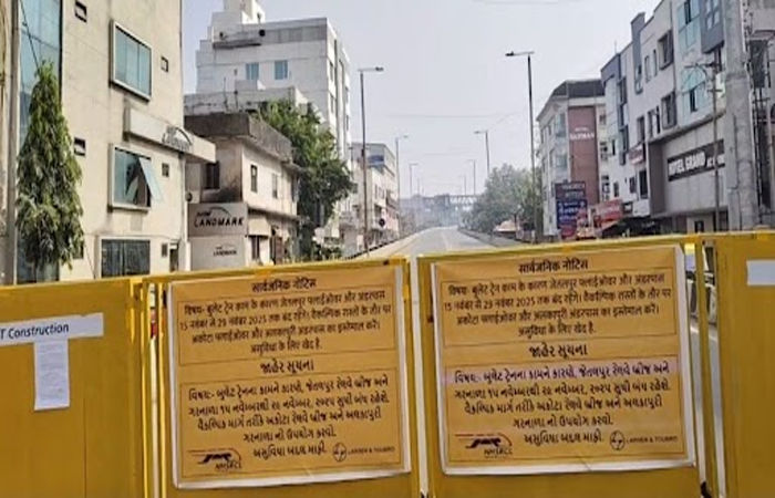 વડોદરા શહેરમાં બુલેટ ટ્રેન પ્રોજેક્ટને પગલે જેતલપુર બ્રિજ અને ગરનાળુ 15 દિવસ માટે બંધ 1 - image