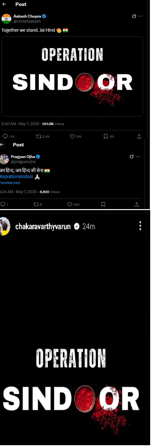 ઓપરેશન સિંદૂર: ગૌતમ ગંભીર, સુરેશ રૈના, વરુણ ચક્રવર્તી સહિતના ક્રિકેટર્સે જુઓ શું કહ્યું 2 - image