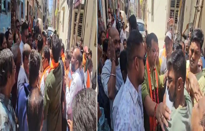 વડોદરામાં ઢોલ-નગારા સાથે પ્રચારમાં નીકળેલા ભાજપના ઉમેદવારોને મતદારોએ ઘેર્યા : ઉગ્ર બોલાચાલી 1 - image