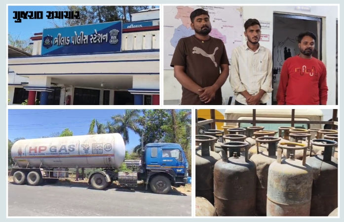 વલસાડના ભીલાડમાં LPG ગેસ ચોરીનું મોટું નેટવર્ક ચલાવતા 3 ઝડપાયા, ટેન્કર-સિલિન્ડર સહિત 63 લાખનો મુદ્દામાલ જપ્ત 1 - image