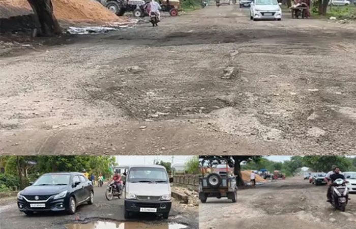 Commuters battle potholed roads while AMC busy with cemented roads