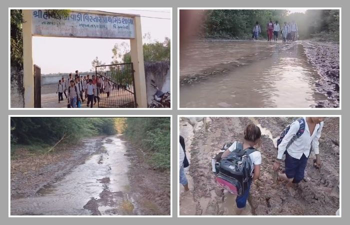 સાવરકુંડલાના હાથીસણીની શાળાના બાળકો શિક્ષણ માટે રોજ આપે છે 'અગ્નિપરીક્ષા', તંત્રના પેટનું પાણી નથી હલતું 2 - image