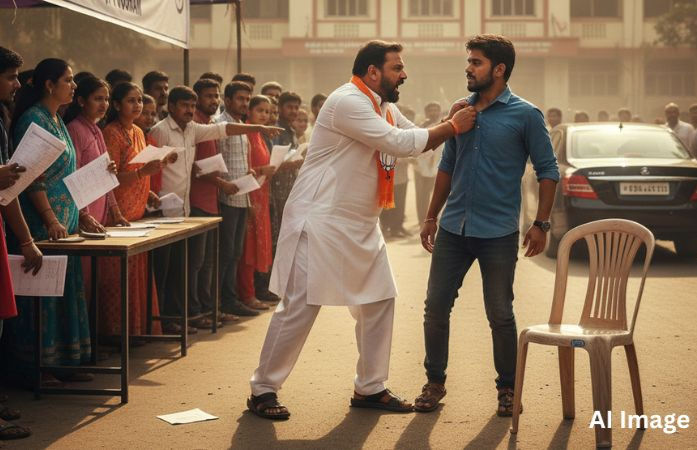 BJP worker sparks chaos over chair during SIR in Ahmedabad, accused of assault, threats