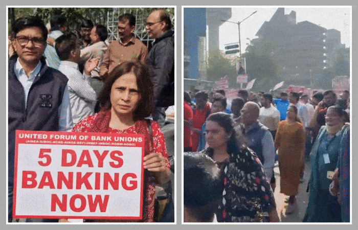 અમદાવાદમાં બૅંક કર્મીઓની સપ્તાહના 5 દિવસ કામની માગ, કહ્યું- પરિવાર માટે સમય નથી મળતો 1 - image