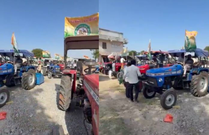 ભાજપ સરકારની નીતિઓ સામે કોંગ્રેસનો મોરચો: 1111 ટ્રેક્ટર સાથે ખેડૂતોની રેલી