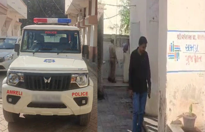 અમરેલી: ધારીના વાઘાપરાની શાળા પરિસરમાંથી માનવ કંકાલની ખોપરી મળી, પોલીસ અને FSL ની તપાસ શરૂ 1 - image