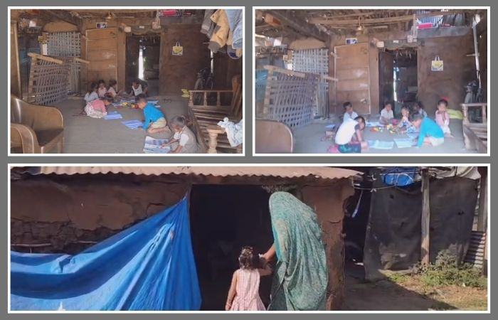 ગુજરાતમાં વિકાસના દાવા વચ્ચે વરવી વાસ્તવિકતા, નસવાડીમાં ભૂલકાં ઝૂંપડામાં ભણવા મજબૂર 3 - image
