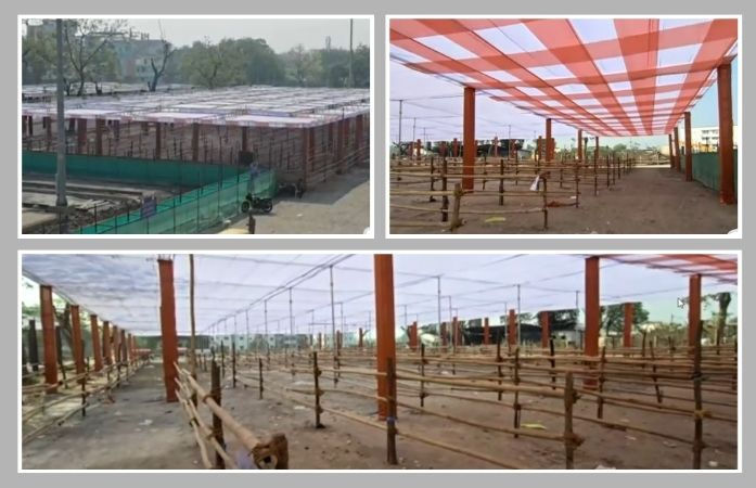 સુરત રેલવે સ્ટેશન પર મંડપ બંધાયા: હોળીમાં વતન જતા મુસાફરોને ગરમીથી મળશે રાહત, ભીડને કાબૂ કરવા તંત્ર તૈયાર 1 - image