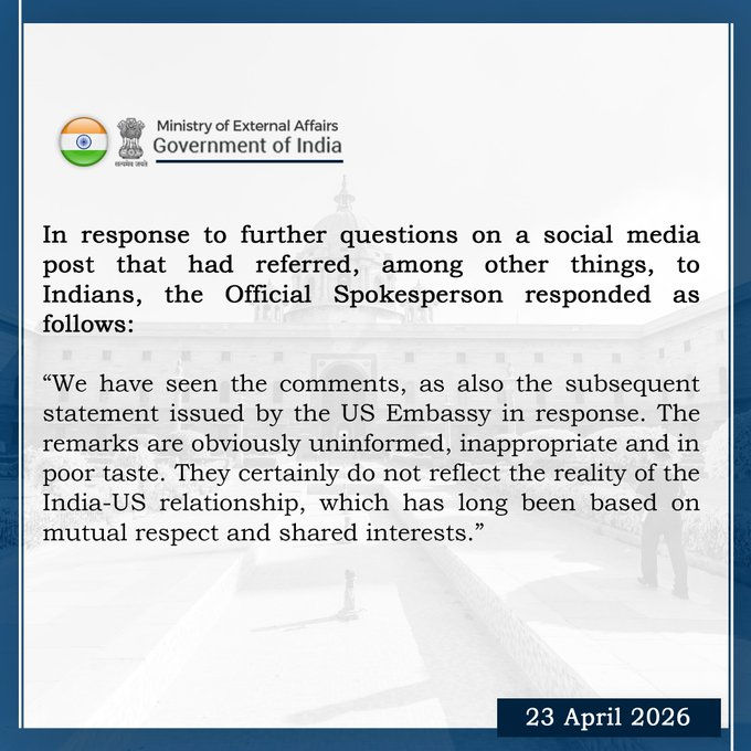 'બિનજરૂરી, અનુચિત અને ખરાબ વિચારસરણી વાળી ટિપ્પણી', ભારત સરકારે ટ્રમ્પ પર કર્યો પલટવાર 2 - image
