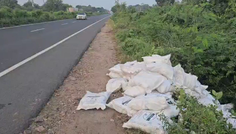 પંચમહાલમાં રોડ કિનારે બિનવારસી હાલતમાં સરકારી મીઠાંનો જથ્થો મળ્યો, તંત્ર સામે ગંભીર સવાલ ઊઠ્યાં 2 - image