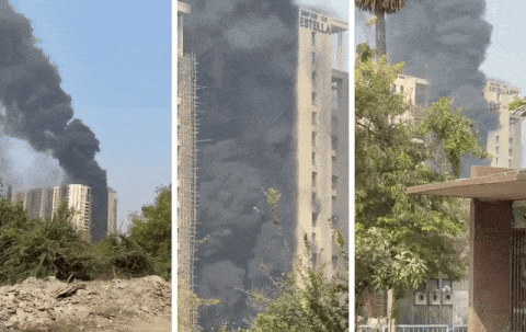 સુરતમાં સિટી લાઈટ વિસ્તારમાં ભીષણ આગથી અફરાતફરી, ધૂમાડાના ગોટેગોટા ઉડ્યાં 1 - image