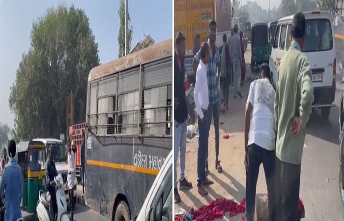 વડોદરામાં આધેડની બાઈકને પાલિકાના દબાણ શાખાના વાહનની ટક્કર : હાલત ગંભીર 1 - image