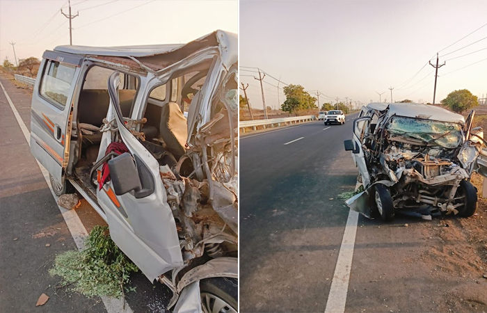 લાલપુર નજીક ટ્રેક્ટરની ટ્રોલી પાછળ ધડાકાભેર ઇકો કાર અથડાતાં ગોઝારા અકસ્માત : બે યુવાનોના અંતરિયાળ મૃત્યુ 1 - image