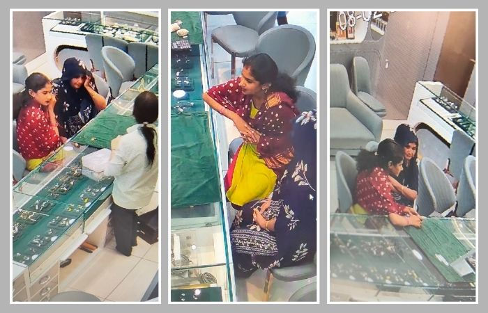 અમદાવાદના એક જ્વેલર્સમાં ગ્રાહક બનીને આવેલી મહિલાઓ સોનાની બુટ્ટીઓ ચોરી ફરાર, CCTV તપાસતા ભાંડો ફૂટ્યો 2 - image