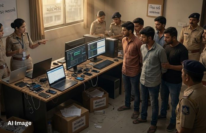 અમદાવાદમાં કેનેડિયન નાગરિકોને ખંખેરતું ફેક કોલ સેન્ટર ઝડપાયું, ચાંદખેડામાં ચાલતું નેટવર્ક 1 - image