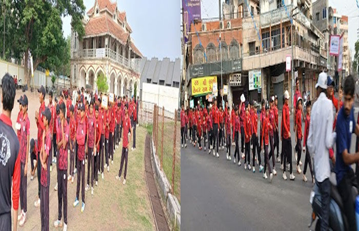 જામનગર જિલ્લા રમત ગમત વિભાગ દ્વારા વિશ્વ પર્યાવરણ દિવસની ઉજવણીના ભાગરૂપે વોકાથોન યોજાઈ 2 - image