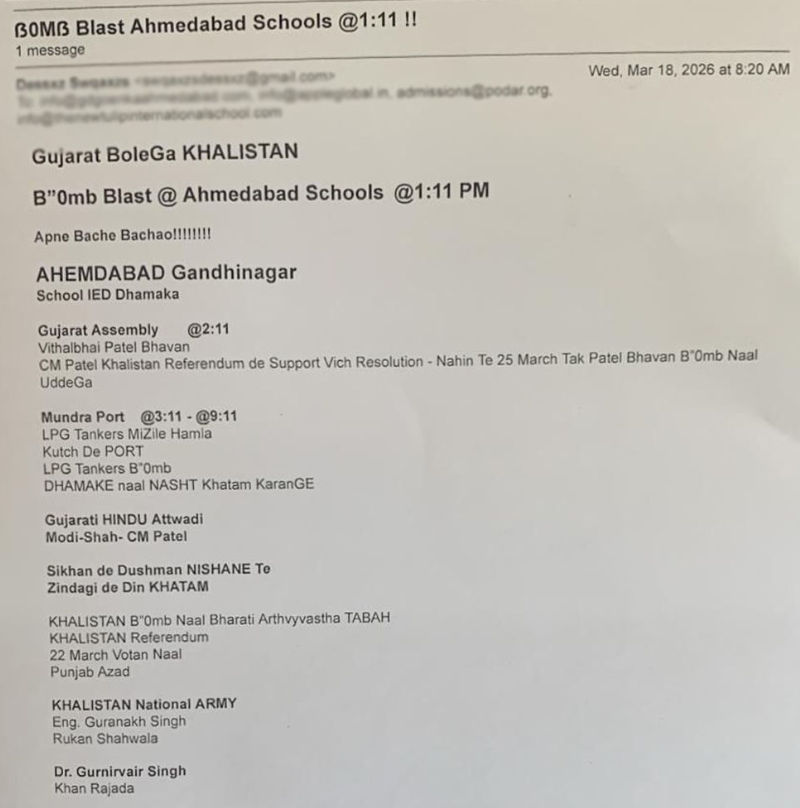 Bomb Scare in Ahmedabad