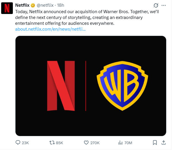 વોર્નર બ્રધર્સની માલિક બની નેટફ્લિક્સ, જાણો કેટલામાં થઈ ડીલ, ભારત પર શું અસર થશે? 2 - image