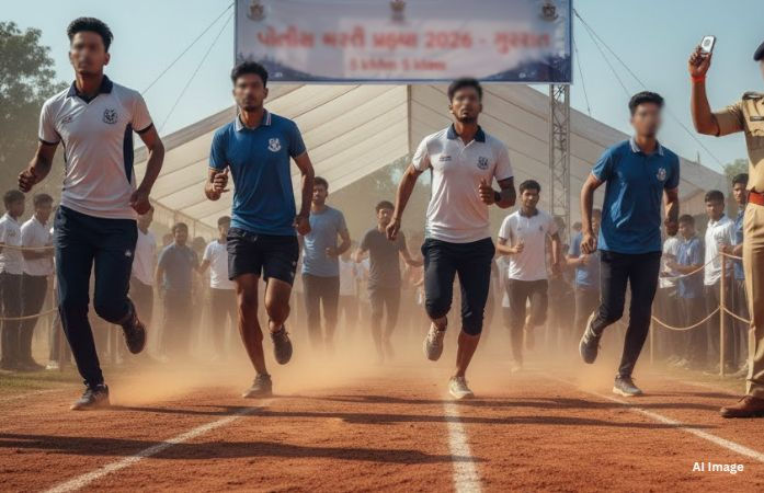 જામનગરમાં પોલીસ ભરતીની પ્રક્રિયામાં ગેરરીતિ, બે ઉમેદવારો દોડમાં છેતરપિંડી કરતા ઝડપાયા 1 - image