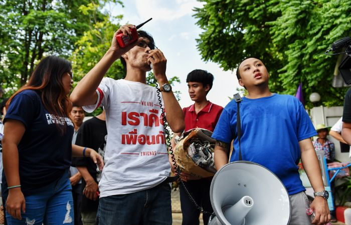 Protestors call for Thai PM's resignation as demonstrations erupt after leaked phone call