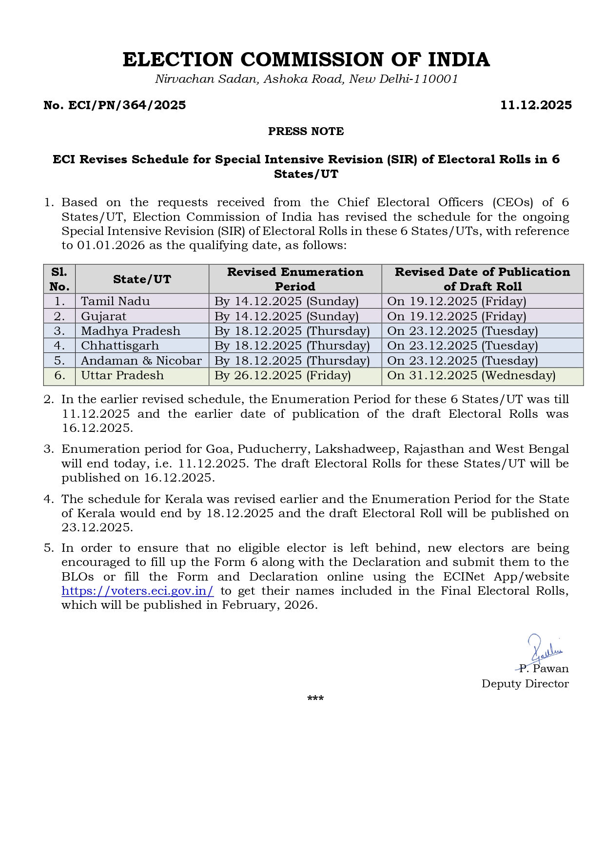 ગુજરાત-યુપી સહિત 6 રાજ્યોમાં SIRની ડેડલાઈન લંબાવાઈ, ચૂંટણી પંચની જાહેરાત 2 - image