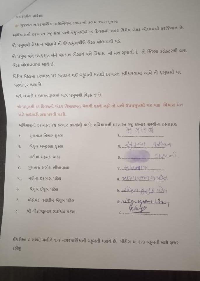 ભાજપ શાસિત દેવગઢ બારીઆ પાલિકા પ્રમુખ સામે અવિશ્વાસની દરખાસ્ત, સાત માસમાં જ વિરોધના સૂર ઉઠ્યા 4 - image
