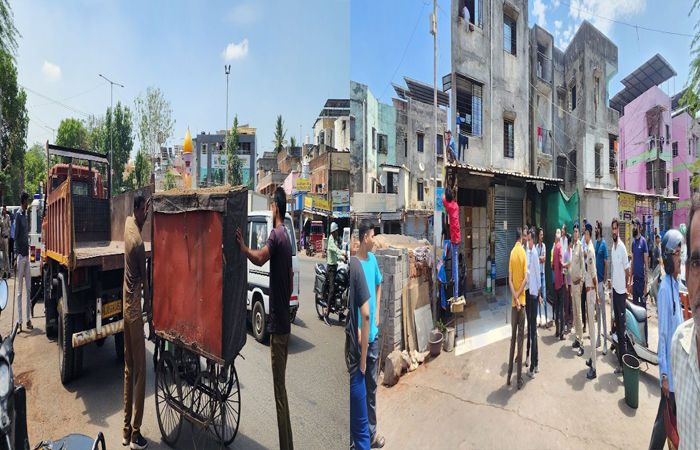 સુરત પાલિકાના રાંદેર ઝોનમાં પાલનપોર પાટિયા વિસ્તારમાંથી લારી-ગલ્લાના દબાણો દૂર કરાયા 2 - image