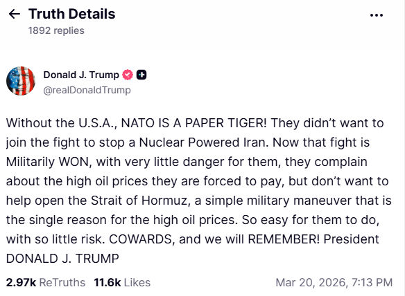 BREAKING: 'કાયરો અમે તમને યાદ રાખીશુ...', ઓઇલના વધતા ભાવોને લઈને NATO દેશો પર ભડક્યા ટ્રમ્પ 2 - image