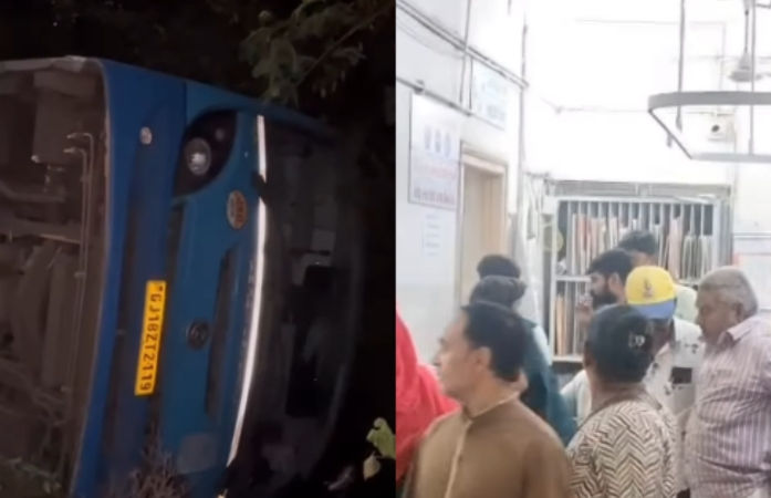 મોરબીથી બાંટવા જતી ST બસને નડ્યો અકસ્માત, ધોરાજી નજીક બસ પલટી જતાં 20 મુસાફરોને ઈજા 1 - image