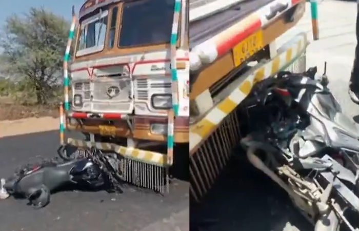 મહેસાણાના લાડોલ નજીક ટ્રક અને બાઈક વચ્ચે ભયાનક અકસ્માત, વડાલીના 2 ના મોત; 1 ગંભીર 1 - image