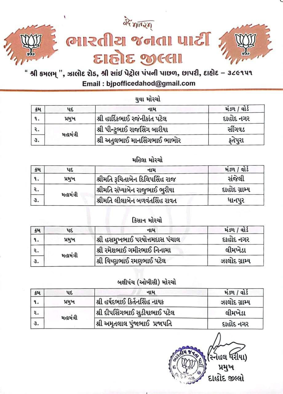 ગુજરાતના 3 જિલ્લાના ભાજપ સંગઠનમાં મોટા ફેરબદલ! જુઓ કયા નેતાઓને સોંપાઈ જવાબદારી 9 - image