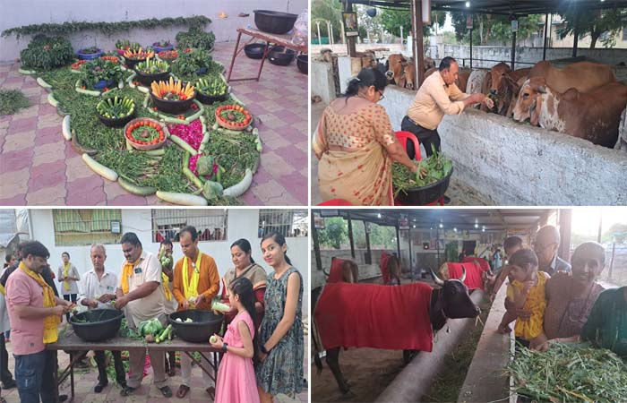 જામનગરના જલારામ મંદિરમાં શ્રી મંગળા વિઠ્ઠલેશ ગૌશાળાના ગૌભક્તો દ્વારા 1000 કિલો શાકભાજીના ભોગ ધરાવાયો 1 - image