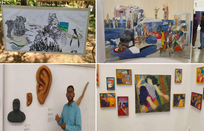 વિદ્યાર્થીઓએ કલાકૃતિઓ થકી કરી મનની વાત, ફાઈન આર્ટસ ફેકલ્ટીના પ્રદર્શનનો પ્રારંભ, જૂઓ તસવીરો 2 - image