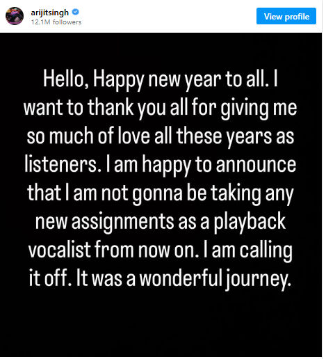 અરિજિત સિંહનો ચોંકાવનારો નિર્ણય, પ્લેબેક સિંગિંગને અલવિદા કહ્યું 2 - image