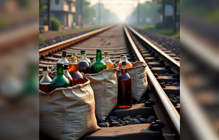 Liquor smugglers toss bags off Aravalli Express near Kalupur, 61 bottles seized
