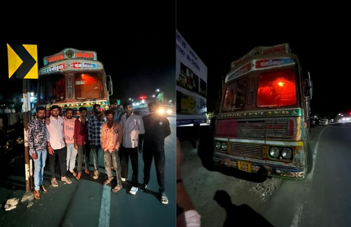 અમરેલી: લાઠીના ચાવંડ પાસે કતલખાને જતા 9 પશુઓ બચાવાયા, ટ્રક સહિત 58 લાખનો મુદ્દામાલ જપ્ત 1 - image