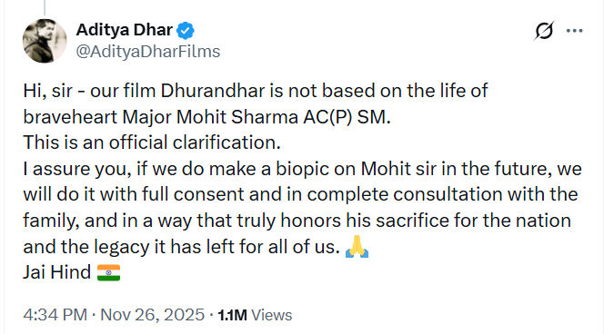 રણવીર સિંહની 'ધુરંધર' પર રોક લગાવવા માંગ, મેજર મોહિત શર્માના પરિવારનો ફિલ્મ મેકર્સ પર ગંભીર આરોપ 2 - image