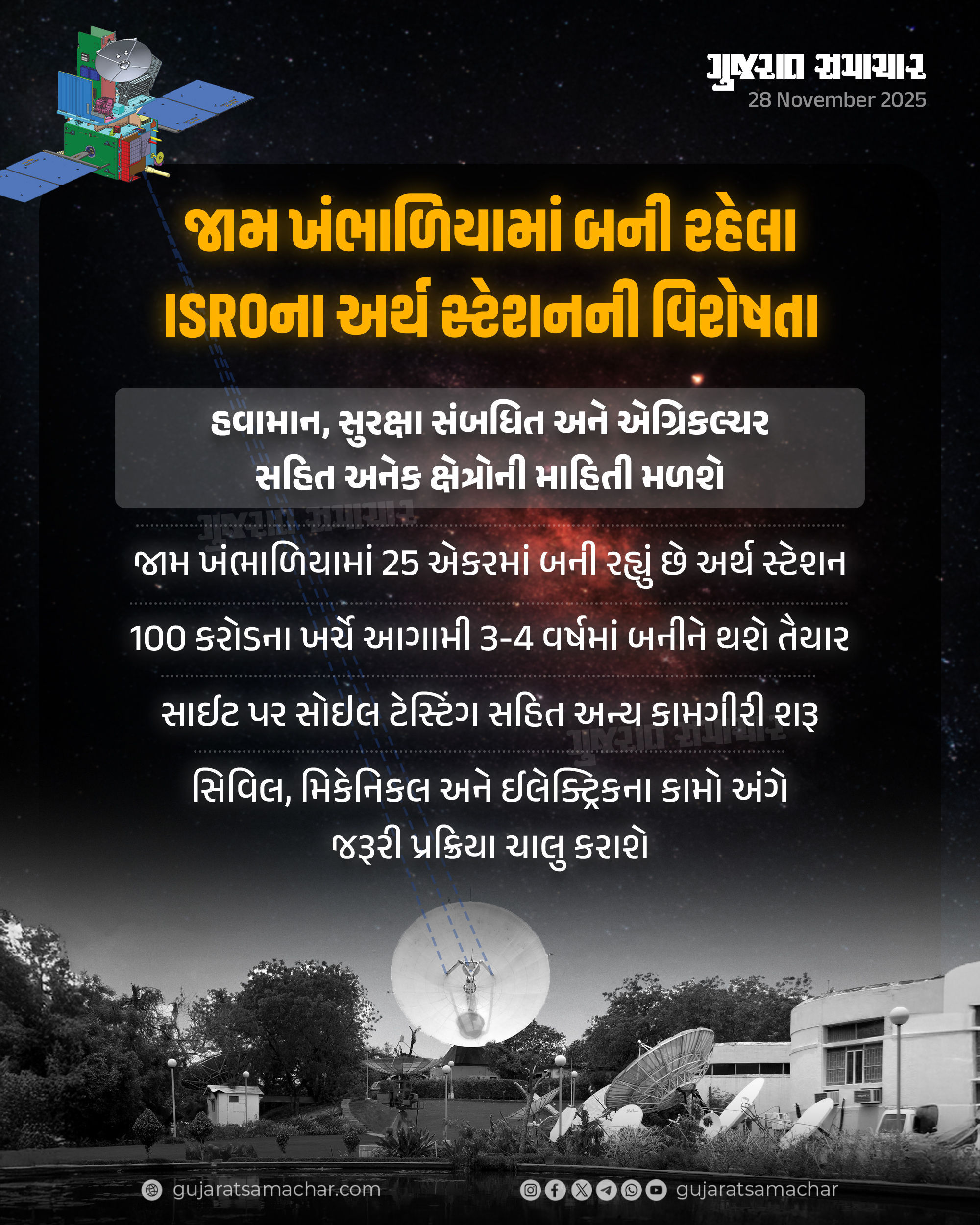 Exclusive: ISRO-SAC જામ ખંભાળિયામાં 25 એકર જમીન પર કરોડોના ખર્ચે બનાવી રહ્યું છે અર્થ સ્ટેશન 2 - image