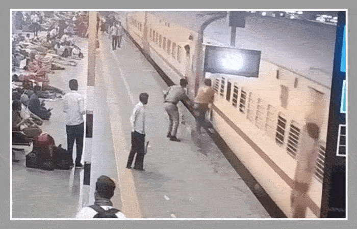 અમદાવાદ: ચાલુ ટ્રેનમાં ચઢતી વખતે મુસાફર મોતના મુખમાં ધકેલાતા માંડ બચ્યો, RPF જવાનો બન્યા દેવદૂત 1 - image