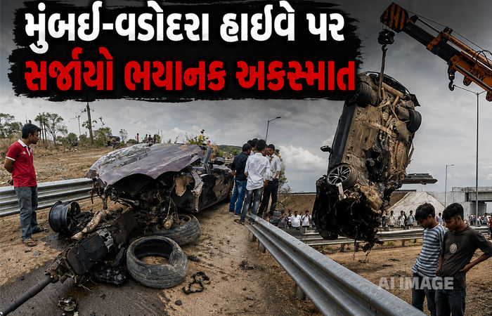 મુંબઈ-વડોદરા હાઈવે પર 250ની ઝડપે જતી કારનો ભયાનક અકસ્માત, યુવક-યુવતીના મોત 1 - image