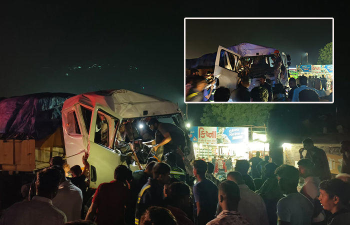 ચિલોડા-હિંમતનગર હાઇવે પર ભયાનક અકસ્માત, ટ્રકચાલક કેબિનમાં ફસાયો; 10થી વધુ મુસાફરો ઈજાગ્રસ્ત 1 - image