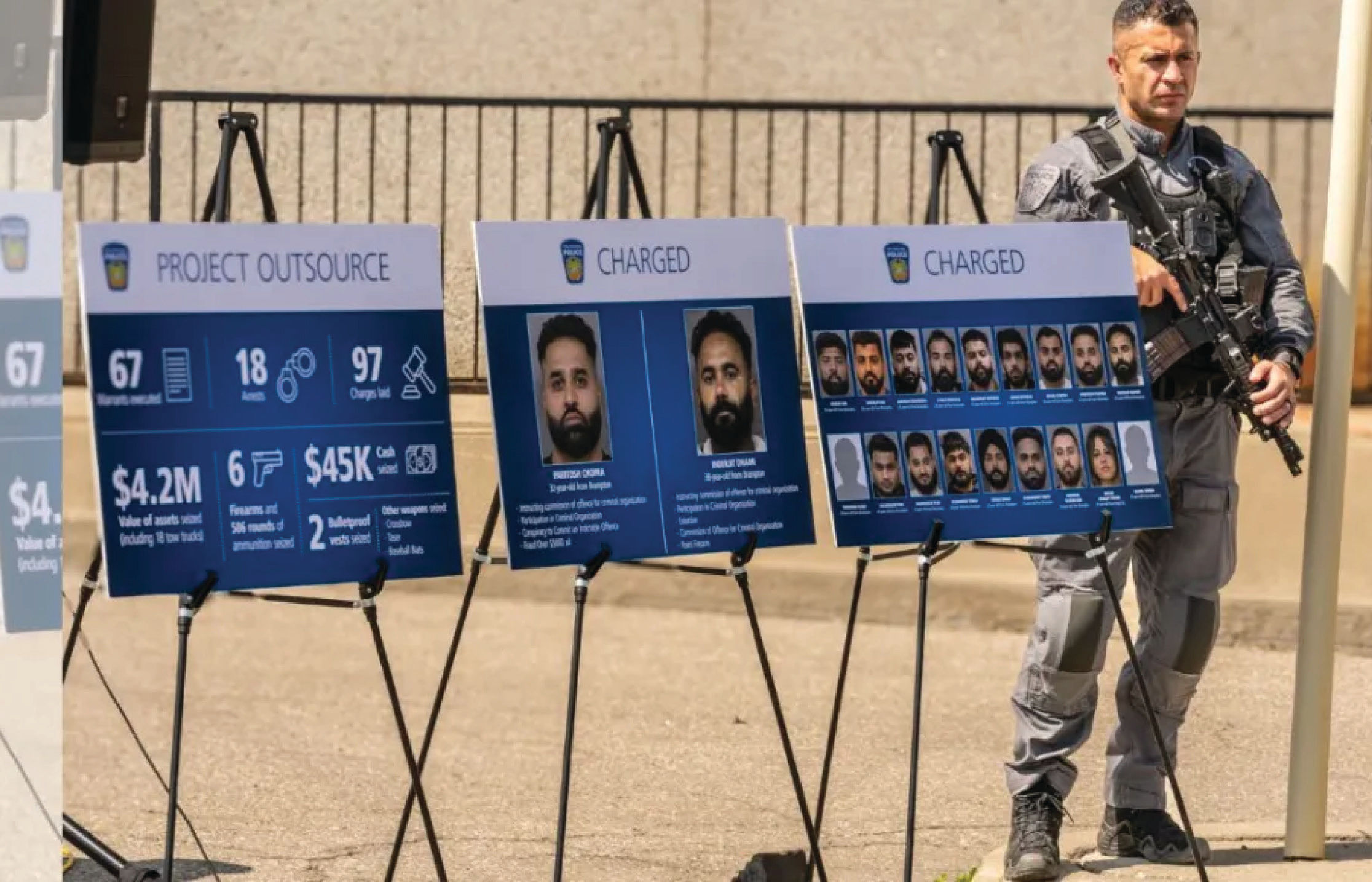 કેનેડામાં ભારતીય બિઝનેસમેન પાસે ખંડણી ઉઘરાવતી ગેંગ પકડાઈ, 18ની ધરપકડ, 100 આરોપ મૂકાયા 1 - image