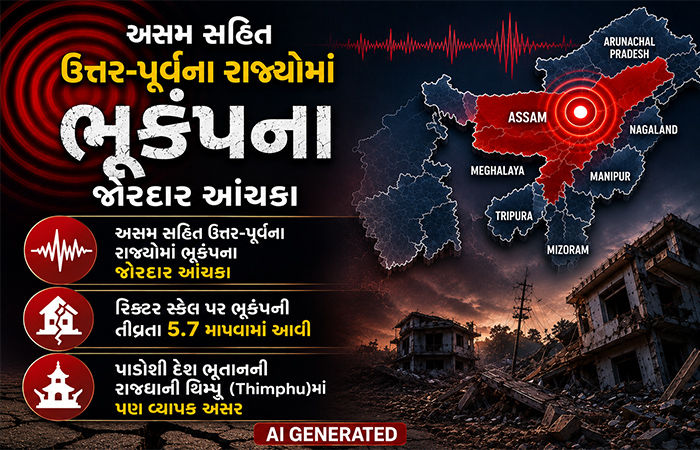 અસમ, ઉત્તર-પૂર્વ અને ભૂતાનમાં 5.7 તીવ્રતાનો ભૂકંપ: ધરા ધ્રૂજી, લોકોમાં ભય