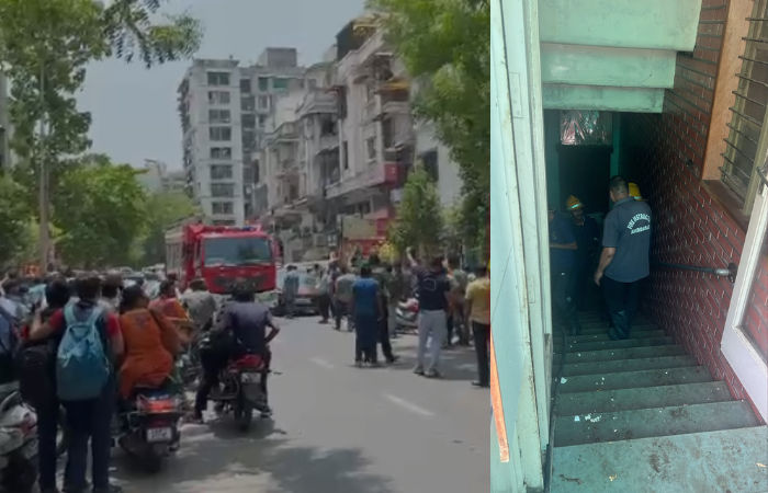 Fire Breaks out at cake shop basement on Gurukul road, No casualties reported