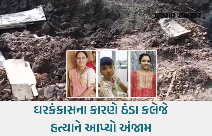 ભાવનગર હત્યાકાંડનો ભેદ ઉકેલાયો: પત્ની-બાળકોની લાશ પથ્થર બાંધી દાટી હતી, ફોરેસ્ટ અધિકારી પતિની ધરપકડ 1 - image
