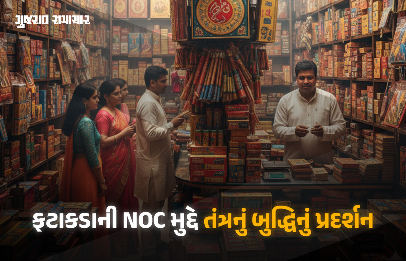 તંત્રનું બુદ્ધિનું પ્રદર્શન: હજારો સ્ટોલ પર ફટાકડા વેચાવા માંડ્યા પછી હવે ફાયર NOCનો નિર્ણય 1 - image